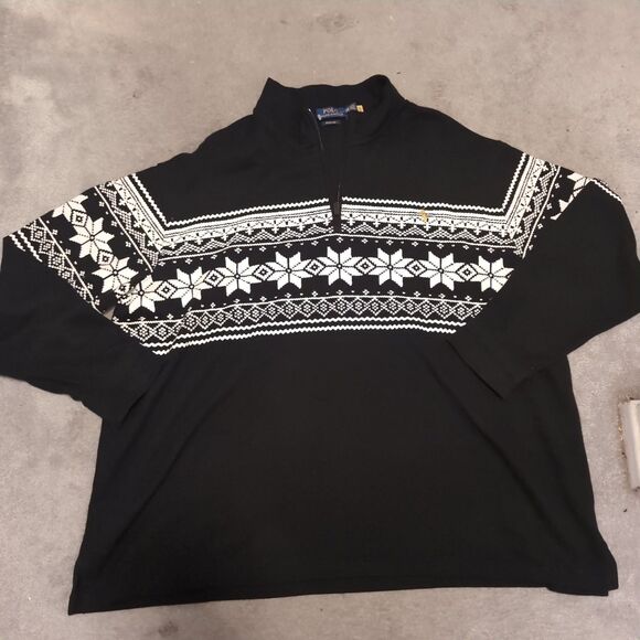 Polo Ralph Lauren Quarterzip Men 3XB Estate Rib Long Sleeve SnowFlake Pullover - Picture 1 of 4